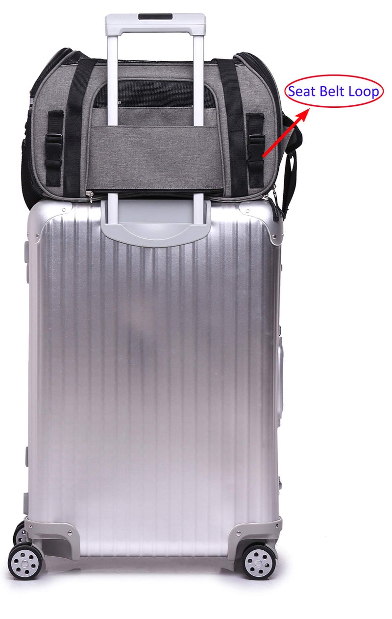 EliteField Soft Sided Pet Carrier (3 Year Warranty, Airline Approved), Multiple Sizes and Colors Available (Large: 19" L x 10" W x 13" H, Charcoal Gray) - Image 5